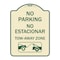 Signmission No Parking No Estacionar Tow Away Zone W/ Graphic Heavy-Gauge Alum Sign, 24" x 18", TG-1824-23804 A-DES-TG-1824-23804 - alternate 1